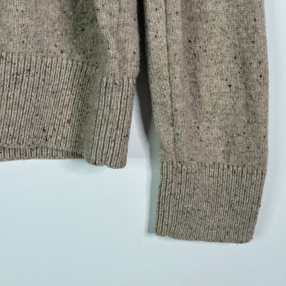 J.Crew Donegal Elbow Patch Sweater 05113 Tan Brown Mens Large Lambs Wool - Picture 5 of 10